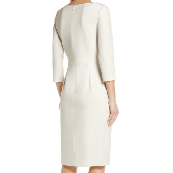 vince camuto angled ruffle sheath dress